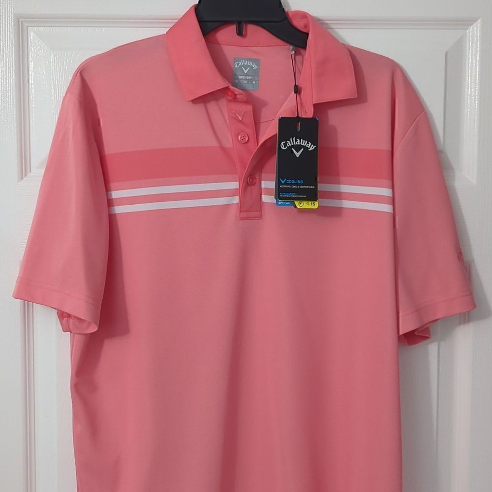 Callaway Opti-Dri Golf Polo Shirt. Pink. New with Tags. Men's Medium